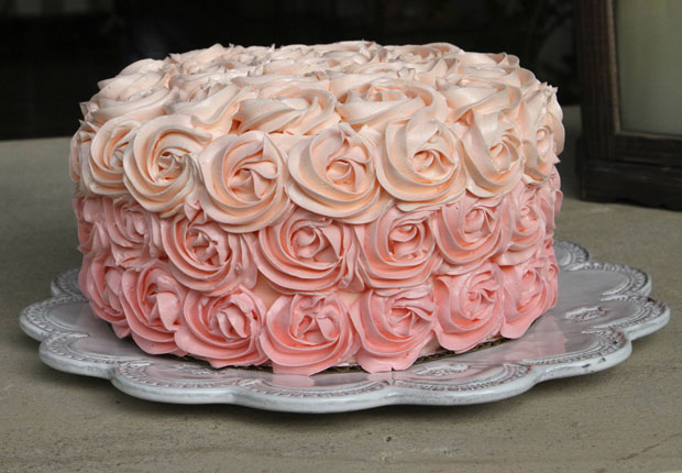 Pink Ombre Rosette Cake